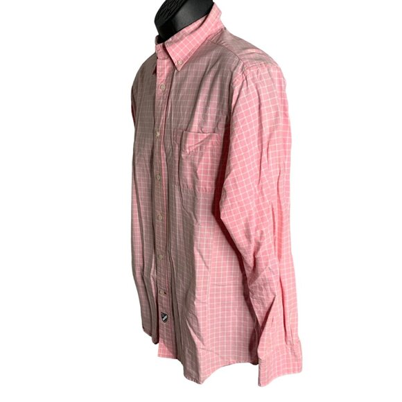 Cremieux Long Sleeve Button Down Shirt M Pink Checkered Chest Pocket Cotton - Picture 3 of 6